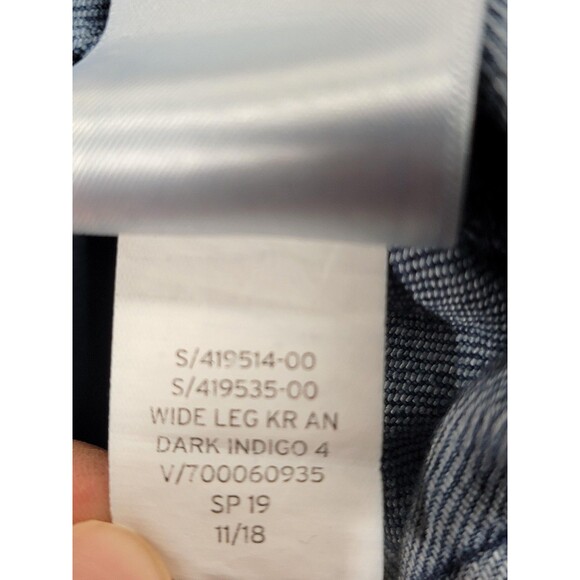 Gap Denim Jeans Womens 31 Wide-Leg Cropped Patch Pockets Medium Wash Boho Hippie - Picture 11 of 13